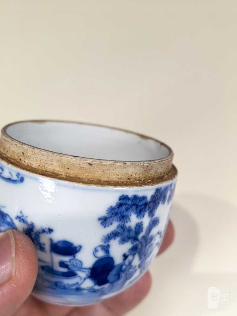 清中晚期 青花“卢仝清玩”烹茶图小茶叶罐 - 图15